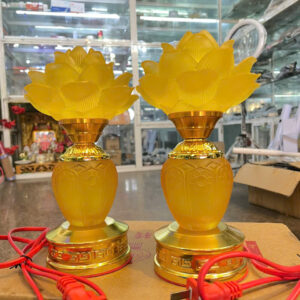 ĐÈN THỜ ĐÚC HÌNH HOA SEN ĐỔI 7 MÀU_105666